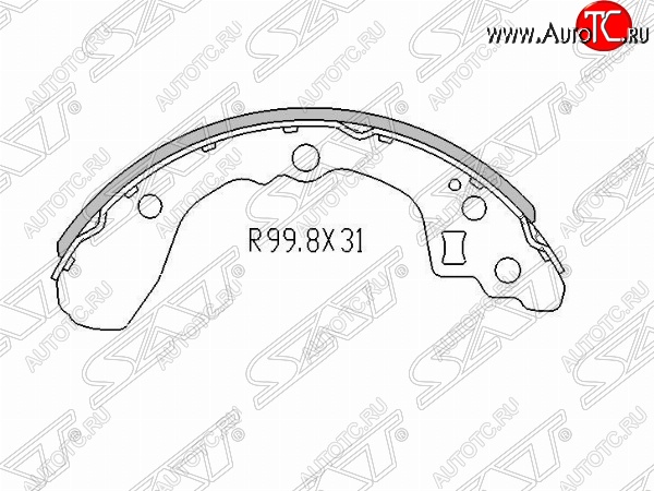 949 р. Колодки тормозные задние SAT  KIA Rio  1 DC (2000-2005) дорестайлинг седан, рестайлинг седан, рестайлинг универсал  с доставкой в г. Москва