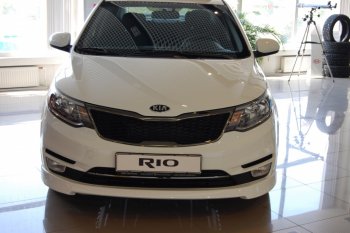 6 699 р. Накладка переднего бампера LitCompany KIA Rio 3 QB рестайлинг седан (2015-2017) (Неокрашенная)  с доставкой в г. Москва. Увеличить фотографию 3