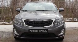 1 129 р. Реснички на фары RA KIA Rio 3 QB дорестайлинг седан (2011-2015) (Неокрашенные)  с доставкой в г. Москва. Увеличить фотографию 2