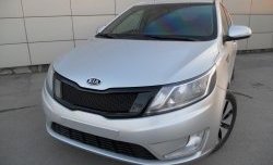 3 639 р. Решётка радиатора Pandora  KIA Rio  3 QB (2011-2015) дорестайлинг седан, дорестайлингхэтчбек5дв. (Неокрашенная)  с доставкой в г. Москва. Увеличить фотографию 6