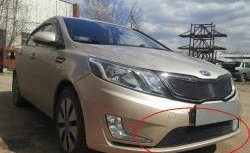 Нижняя защитная сетка на бампер Russtal (черная) KIA Rio 3 QB дорестайлингхэтчбек5дв. (2011-2015)