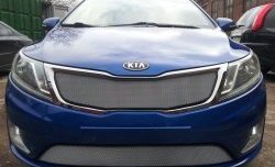 1 539 р. Нижняя сетка на бампер Russtal (хром) KIA Rio 3 QB дорестайлингхэтчбек5дв. (2011-2015)  с доставкой в г. Москва. Увеличить фотографию 2