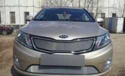 1 539 р. Нижняя сетка на бампер Russtal (хром) KIA Rio 3 QB дорестайлингхэтчбек5дв. (2011-2015)  с доставкой в г. Москва. Увеличить фотографию 4