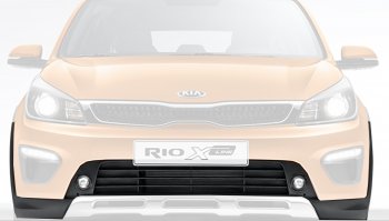 19 999 р. Накладка переднего бампера Оригинал KIA Rio X-line (2017-2021)  с доставкой в г. Москва. Увеличить фотографию 1