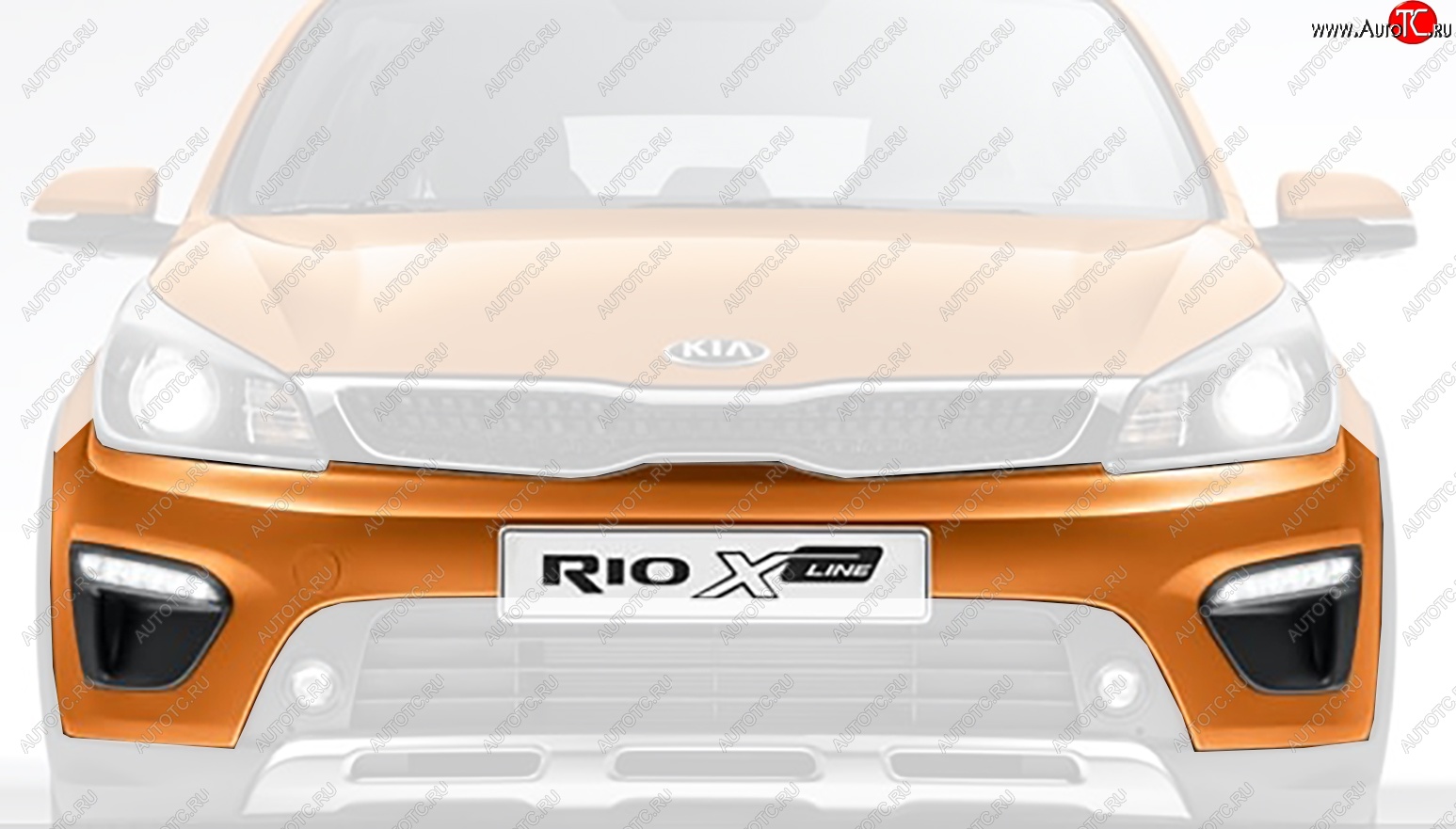 11 299 р. Бампер передний Оригинал (верхняя часть) KIA Rio X-line (2017-2021) (Неокрашенный)  с доставкой в г. Москва