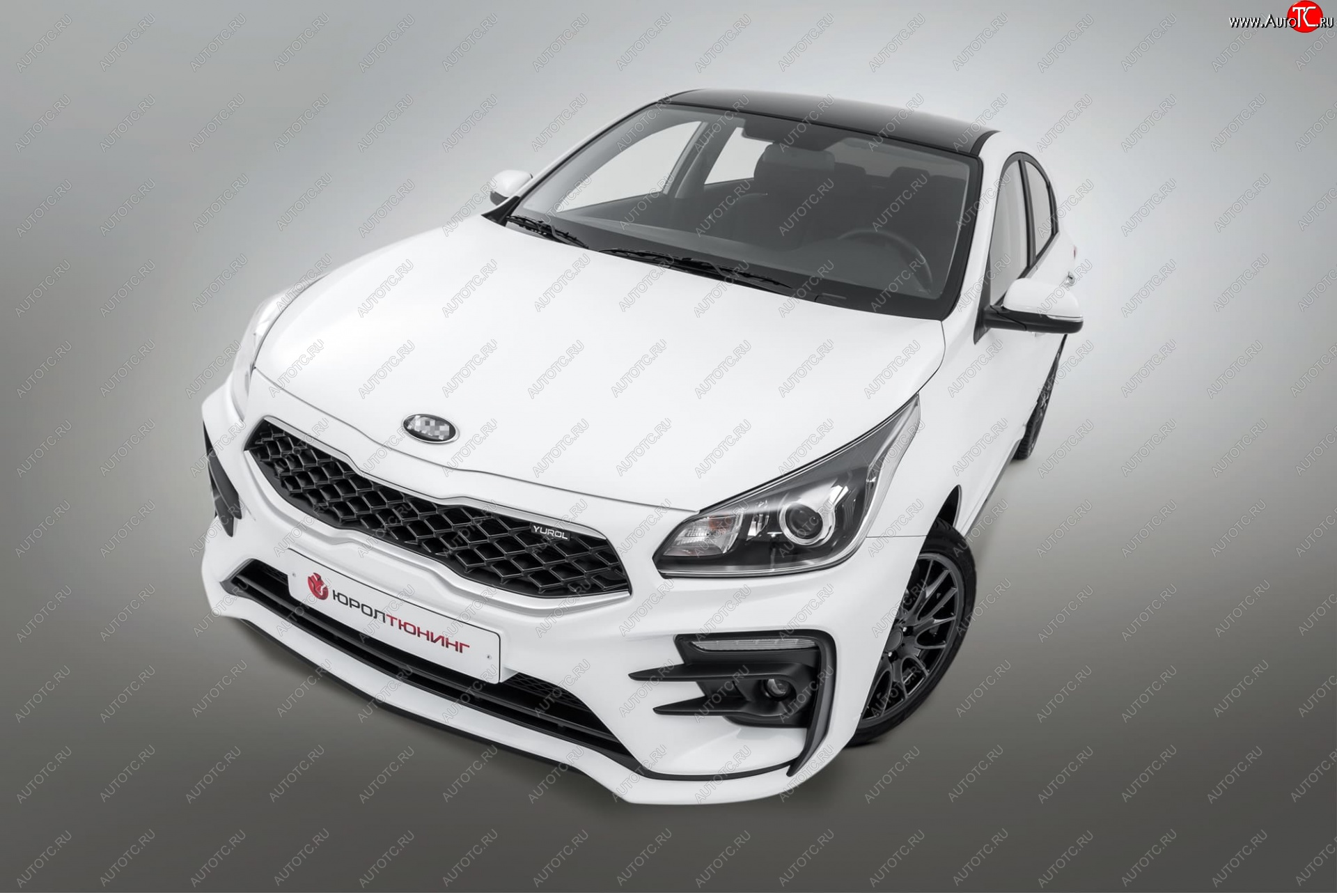 29 699 р. Передний бампер Kudos LUX  KIA Rio  4 FB (2016-2020) дорестайлинг седан (Под прямоугольные ДХО с ПТФ, Неокрашенный)  с доставкой в г. Москва