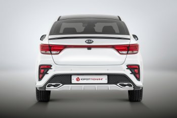 17 999 р. Задний бампер Kudos  KIA Rio  4 FB (2016-2020) дорестайлинг седан (Без парктроника, Неокрашенный)  с доставкой в г. Москва. Увеличить фотографию 4