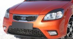 859 р. Реснички на фары RA KIA Rio 2 JB дорестайлинг седан (2005-2009) (Неокрашенные)  с доставкой в г. Москва. Увеличить фотографию 2