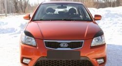 859 р. Реснички на фары RA KIA Rio 2 JB дорестайлинг седан (2005-2009) (Неокрашенные)  с доставкой в г. Москва. Увеличить фотографию 3