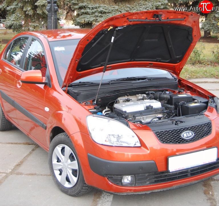 2 969 р. Упор капота Sport KIA Rio 2 JB дорестайлинг седан (2005-2009)  с доставкой в г. Москва