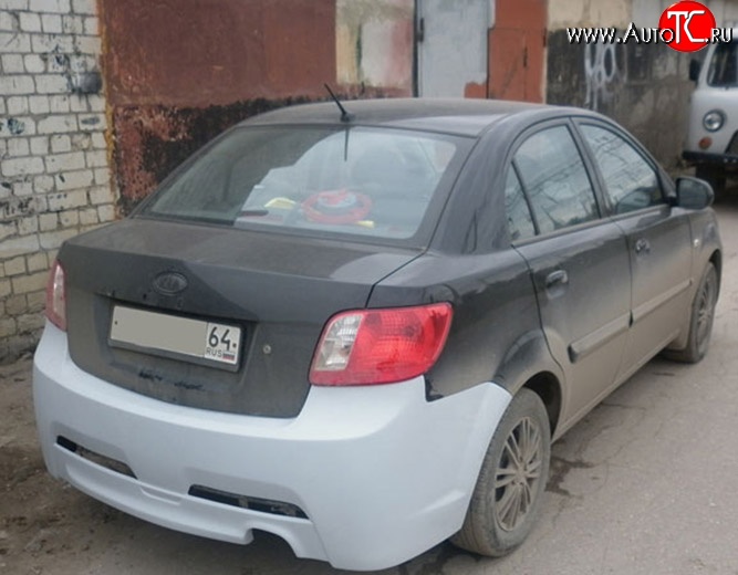 15 999 р. Задний бампер (седан) Ixion KIA Rio 2 JB дорестайлинг седан (2005-2009) (Неокрашенный)  с доставкой в г. Москва