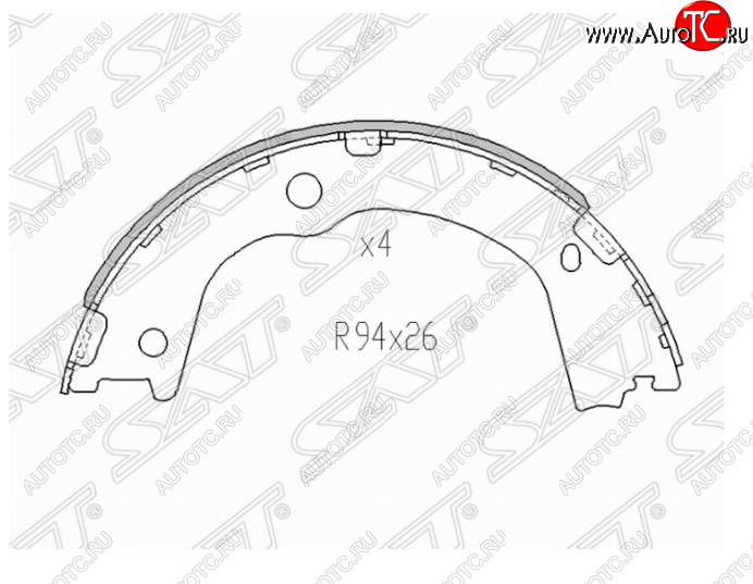 1 689 р. Колодки ручного тормоза SAT  Hyundai Santa Fe  CM (2009-2012), KIA Sorento  XM (2009-2012)  с доставкой в г. Москва