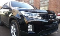 1 469 р. Нижняя сетка на бампер Russtal (черная) KIA Sorento XM рестайлинг (2012-2015)  с доставкой в г. Москва. Увеличить фотографию 2