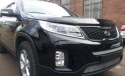 1 379 р. Средняя сетка на бампер Russtal (хром) KIA Sorento XM рестайлинг (2012-2015)  с доставкой в г. Москва. Увеличить фотографию 1