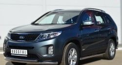 20 749 р. Двойная защита переднего бампера из труб диаметром 63 и 42 мм SLITKOFF  KIA Sorento  XM (2012-2015) рестайлинг  с доставкой в г. Москва. Увеличить фотографию 2