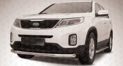 14 999 р. Одинарная защита переднего бампера из трубы диаметром 76 мм Slitkoff  KIA Sorento  XM (2012-2015) рестайлинг (Нержавейка, Полированная)  с доставкой в г. Москва. Увеличить фотографию 1