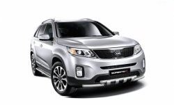 13 499 р. Широкая защита порогов Petroil Tuning  KIA Sorento  XM (2012-2015) рестайлинг (Нержавеющая полированная сталь)  с доставкой в г. Москва. Увеличить фотографию 1