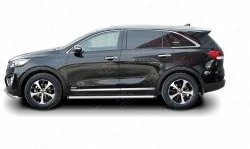 17 299 р. Защита порогов из круглой трубы диаметром 63 мм Russtal KIA Sorento UM/Prime дорестайлинг (2014-2018) (Защита порогов с со скосами на торцах (вариант 1))  с доставкой в г. Москва. Увеличить фотографию 2