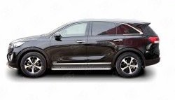 20 749 р. Широкая защита порогов Russtal KIA Sorento UM/Prime дорестайлинг (2014-2018) (Защита порогов с со скосами на торцах (вариант 1))  с доставкой в г. Москва. Увеличить фотографию 2