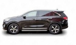 20 749 р. Широкая защита порогов Russtal KIA Sorento UM/Prime дорестайлинг (2014-2018) (Защита порогов с со скосами на торцах (вариант 1))  с доставкой в г. Москва. Увеличить фотографию 3