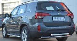 20 599 р. Защита заднего бампера (2 трубы Ø63 мм, нержавейка) SLITKOFF KIA Sorento XM рестайлинг (2012-2015)  с доставкой в г. Москва. Увеличить фотографию 3