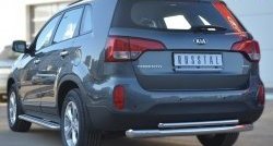 21 649 р. Защита заднего бампера (Ø76 и 42 мм, нержавейка) SLITKOFF KIA Sorento XM рестайлинг (2012-2015)  с доставкой в г. Москва. Увеличить фотографию 3