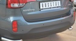 15 299 р. Защита заднего бампера (Ø63 мм уголки, нержавейка) SLITKOFF  KIA Sorento  XM (2012-2015) рестайлинг  с доставкой в г. Москва. Увеличить фотографию 2