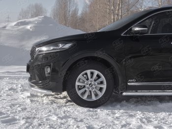 15 349 р. Защита переднего бампера (Ø63 мм, нержавейка) SLITKOFF  KIA Sorento  UM/Prime (2018-2020) рестайлинг  с доставкой в г. Москва. Увеличить фотографию 3