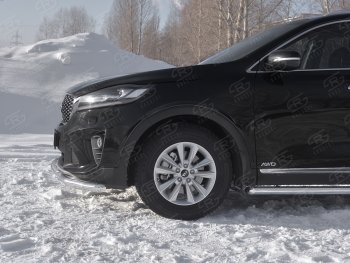 20 899 р. Защита переднего бампера (2 трубы Ø63 и 42 мм, нержавейка) SLITKOFF KIA Sorento UM/Prime рестайлинг (2018-2020)  с доставкой в г. Москва. Увеличить фотографию 3