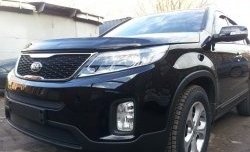 1 469 р. Нижняя сетка на бампер Russtal (черная) KIA Sorento XM рестайлинг (2012-2015)  с доставкой в г. Москва. Увеличить фотографию 2