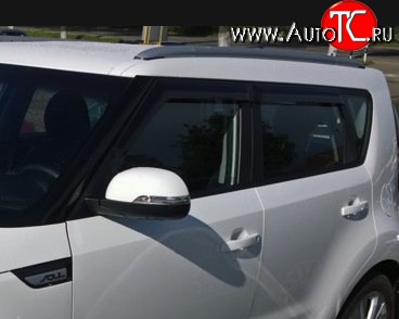 999 р. Комплект дефлекторов окон (ветровиков) 4 шт. Russtal KIA Soul PS дорестайлинг (2014-2016)  с доставкой в г. Москва