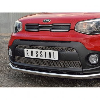 5 999 р. Решетка радиатора Russtal лист KIA Soul PS дорестайлинг (2014-2016) (Неокрашенная)  с доставкой в г. Москва. Увеличить фотографию 3