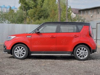 25 849 р. Широкая защита порогов с трубой диаметром 42 мм SLITKOFF v2 KIA Soul PS дорестайлинг (2014-2016)  с доставкой в г. Москва. Увеличить фотографию 3