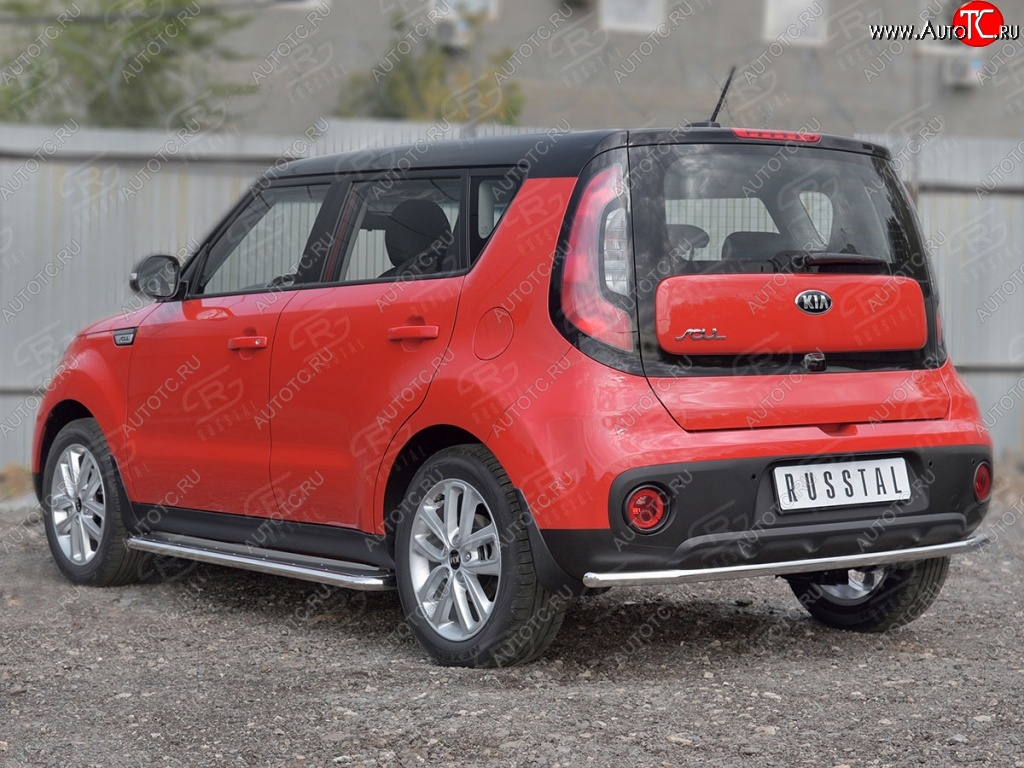 15 999 р. Одинарная защита заднего бампера диаметром 42 SLITKOFF KIA Soul PS дорестайлинг (2014-2016)  с доставкой в г. Москва