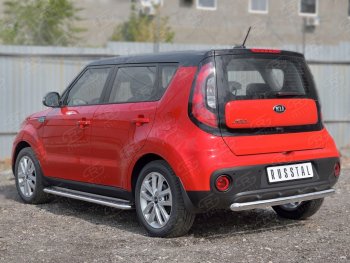 16 399 р. Одинарная защита заднего бампера из трубы диаметром 63 мм SLITKOFF KIA Soul PS дорестайлинг (2014-2016)  с доставкой в г. Москва. Увеличить фотографию 2