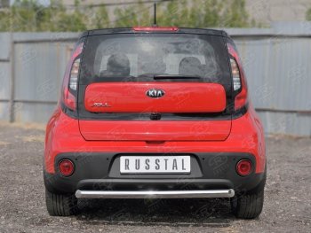 16 399 р. Одинарная защита заднего бампера из трубы диаметром 63 мм SLITKOFF KIA Soul PS дорестайлинг (2014-2016)  с доставкой в г. Москва. Увеличить фотографию 3