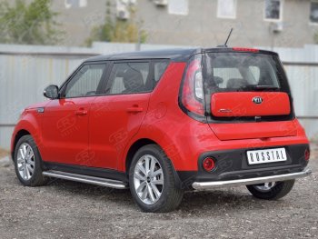 16 899 р. Одинарная защита заднего бампера из трубы диаметром 63 мм SLITKOFF KIA Soul PS дорестайлинг (2014-2016)  с доставкой в г. Москва. Увеличить фотографию 2