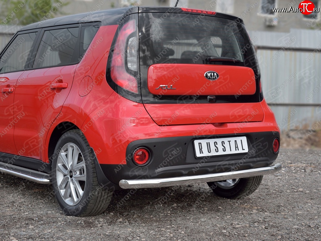 16 899 р. Одинарная защита заднего бампера из трубы диаметром 63 мм SLITKOFF KIA Soul PS дорестайлинг (2014-2016)  с доставкой в г. Москва