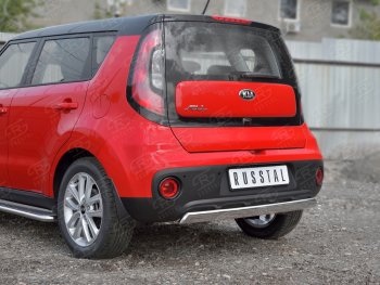 10 349 р. Защита заднего бампера (Ø75x42 мм, нержавейка) Russtal KIA Soul PS дорестайлинг (2014-2016)  с доставкой в г. Москва. Увеличить фотографию 2