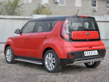 10 349 р. Защита заднего бампера (Ø75x42 мм, нержавейка) Russtal KIA Soul PS дорестайлинг (2014-2016)  с доставкой в г. Москва. Увеличить фотографию 3