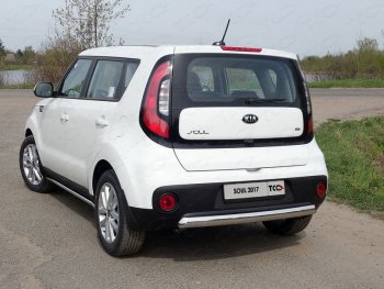 14 349 р. Защита заднего бампера (овальная) ТСС (нержавейка d75х42 мм) KIA Soul PS рестайлинг (2017-2019)  с доставкой в г. Москва. Увеличить фотографию 1