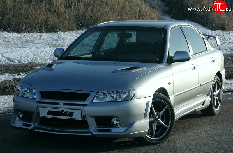 4 599 р. Пороги накладки Nika Klassik KIA Spectra (2000-2009) (Неокрашенные)  с доставкой в г. Москва