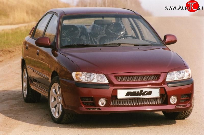 449 р. Реснички на фары Nika-Спорт KIA Spectra (2000-2009) (Неокрашенные)  с доставкой в г. Москва