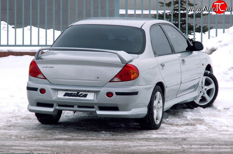 7 399 р. Задний бампер Nika Sport KIA Spectra (2000-2009) (Неокрашенный)  с доставкой в г. Москва