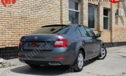 1 799 р. Имитация насадок глушителя на задний бампер Sport  Skoda Octavia  A7 (2012-2017) дорестайлинг лифтбэк, дорестайлинг универсал (Неокрашенная)  с доставкой в г. Москва. Увеличить фотографию 2