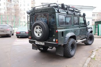 22 649 р. Бампер задний силовой РИФ  Land Rover Defender 110  1 L316 - Defender 90  1 L316  с доставкой в г. Москва. Увеличить фотографию 2