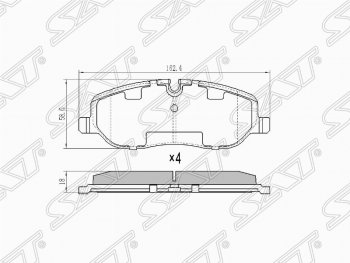 Колодки тормозные (передние) SAT  Discovery  3 L319, Range Rover  3 L322, Range Rover Sport  1 L320