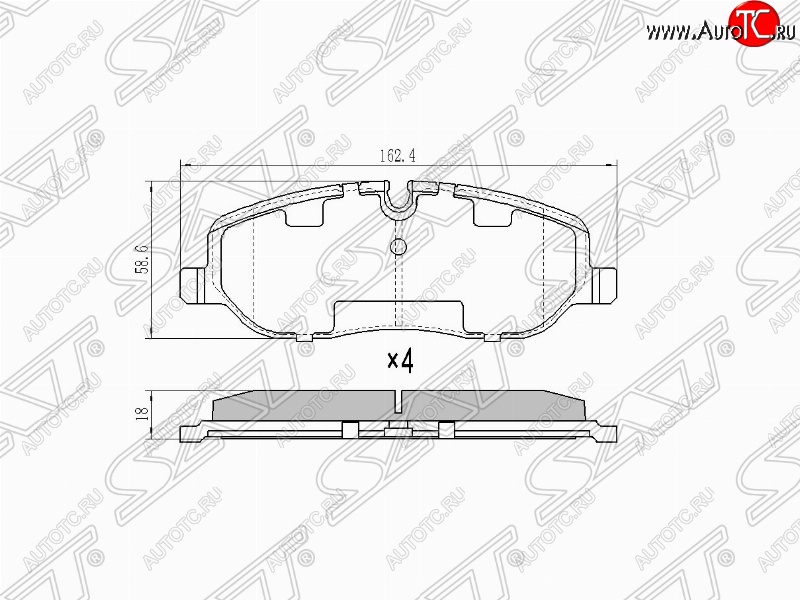 1 389 р. Колодки тормозные (передние) SAT  Land Rover Discovery  3 L319 - Range Rover Sport  1 L320  с доставкой в г. Москва