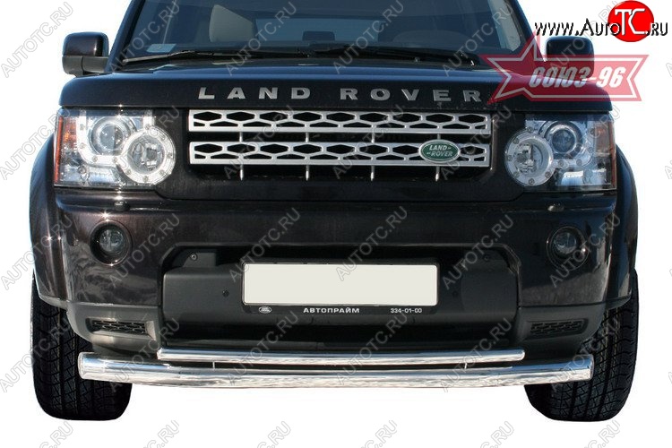 25 469 р. Защита переднего бампера двойная Souz-96 (d76/42) Land Rover Discovery 4 L319 (2009-2016)  с доставкой в г. Москва