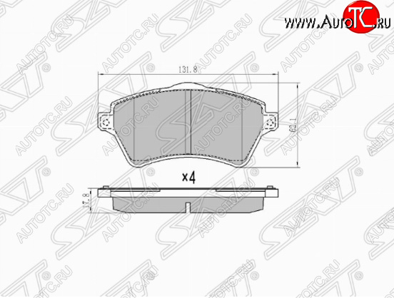 1 599 р. Комплект передних тормозных колодок SAT Land Rover Freelander 1 (1997-2006)  с доставкой в г. Москва